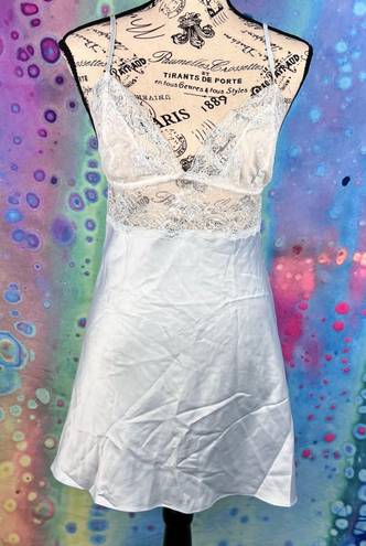 In Bloom fairy Core White Sheer Lace Slip Dress