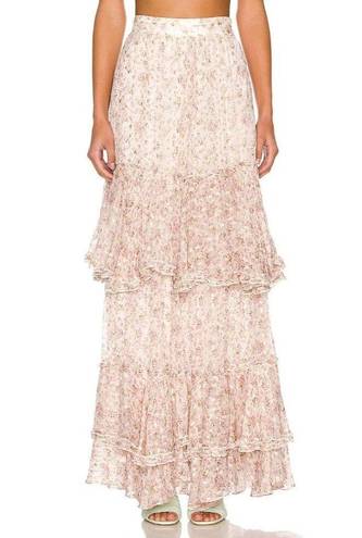 Rococo  SAND Vie Maxi Skirt in Off White & Pink XSmall New Womens Long