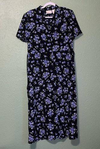 Kathie Lee Collection Vintage floral dress with belt  80’s retro dress