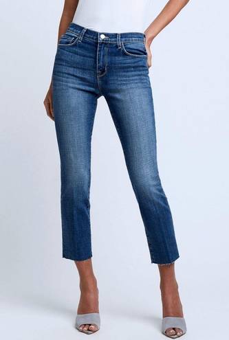 L'Agence New L’agence Sada High Rise Slim Cropped Raw Hem Jean In Mesa Blue Size 28