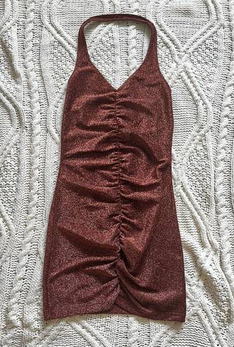 Divided Brown Glitter Dress