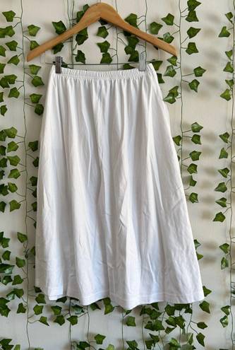 Vintage High Waisted White Button Up Midi Skirt