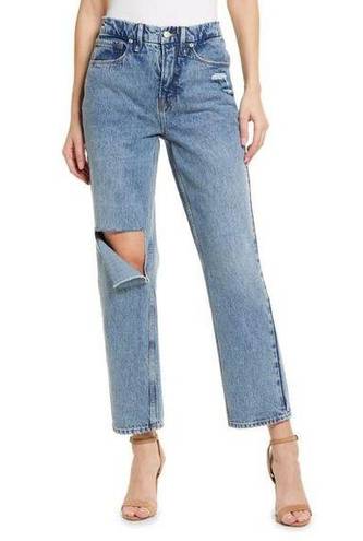 Good American  '90s Duster Straight Leg Jeans In Blue950 6/28 NWT