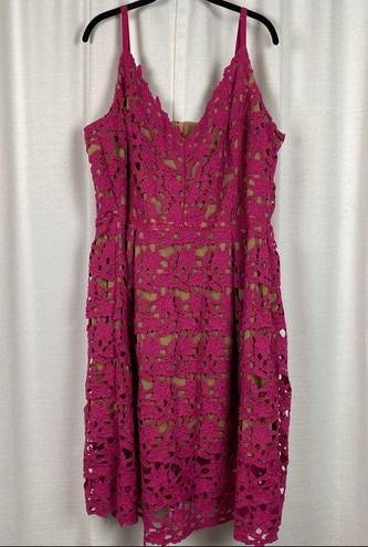 City Chic  Shocking Pink So Fancy Crochet Lace Dress Sz.XL(22) NWT