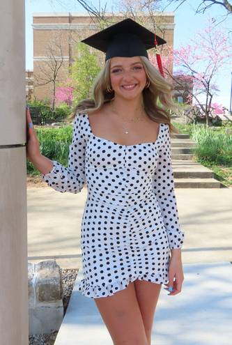 Revolve MORE TO COME Cymone Mini Polka Dot Dress