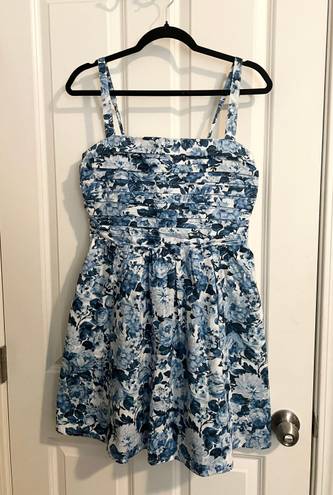 Abercrombie & Fitch Emerson Strapless Mini Dress Blue Floral