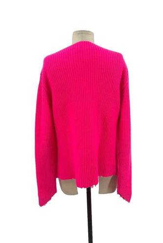 Generation Love  Sadie Cashmere & Wool Asymmetric Sweater Hot Pink Medium