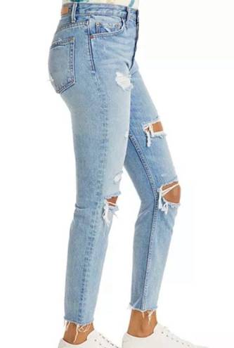 GRLFRND  Karolina Cotton Ripped Straight Jeans in A Little More Love size 30