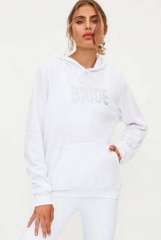 Beach Riot  Bride Rhinestone Crewneck Sweatshirt Hoodie in White Women's S/M