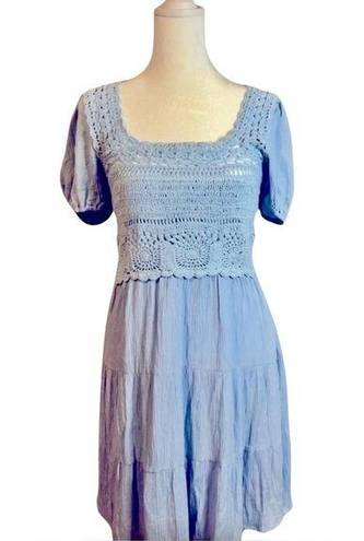 NWTS🍃LADIES SMALL🍃BABY BLUE PEASANT BOHEMIAN DRESS🍃PERFECT FOR THE SEASON