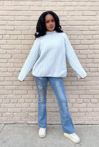 DKNY oversized baby blue sweater 🤍