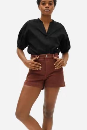 Everlane  The Cotton Twill Short Jean Shorts Rosewood Brown Size 0