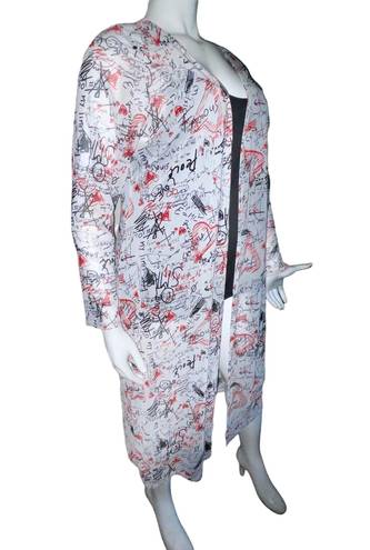 Almost Famous Graffiti Love Print Sheer Duster