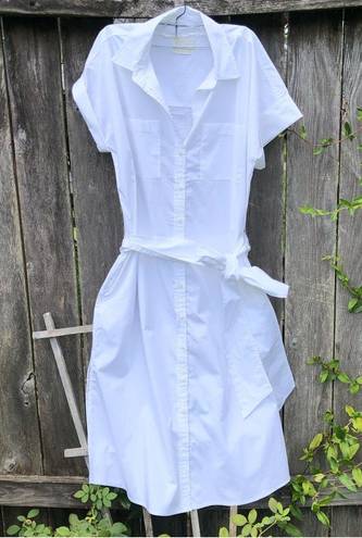 J.Crew NEW  White Cotton Shirt Dress M