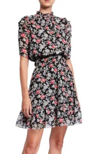 Shoshanna  Jodelle Floral-Print Metallic Chiffon Dress