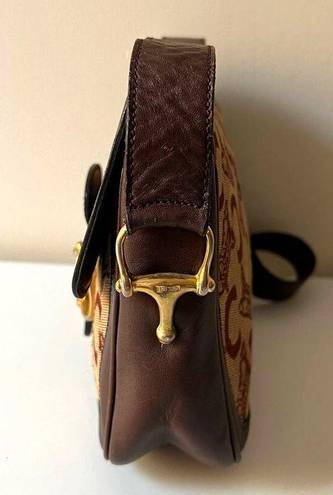 CELINE  Horsebit Carriage Brown Leather Shoulder Bag