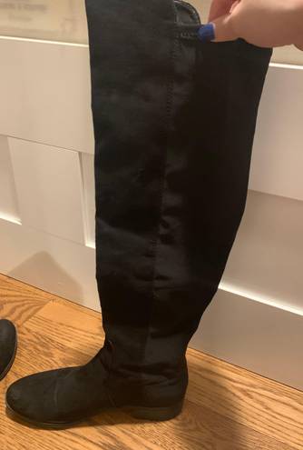 Unisa Black Suede Knee High Boots