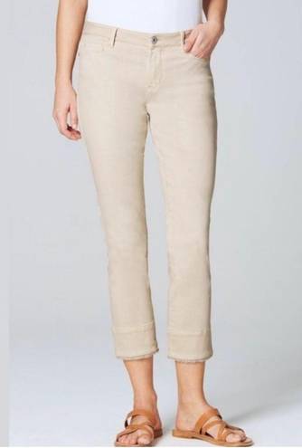 J.Jill  authentic fit cropped jeans cream size 8