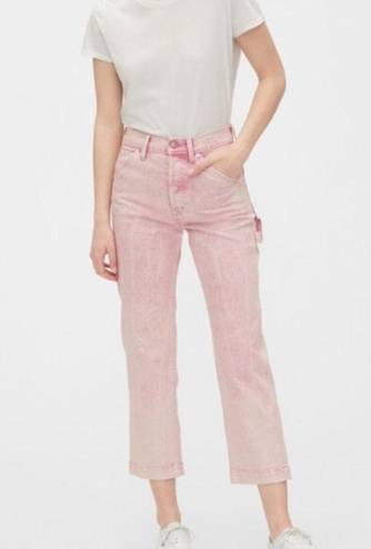 Gap  Denim High Rise Crop Carpenter Jeans Pink Size 27/4 New