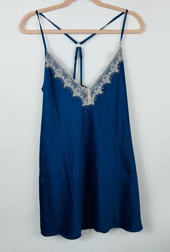 Frederick's of Hollywood  Baby Doll Royal‎ Blue Satin Size Medium