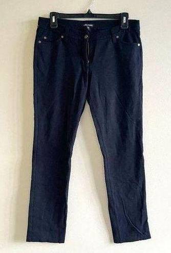 Eileen Fisher  Woman Black Ankle Crop Jean Size 8 Soft Knit Feel 5 Pocket Design