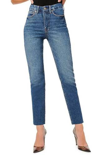 Good American  Good Classic Raw Edge Ankle Jeans NEW Blue Women's Size 2 / 26