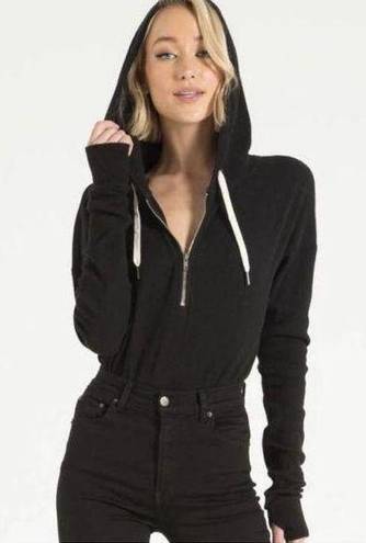 n:philanthropy  Maurita Hooded Bodysuit In Black Cat Small