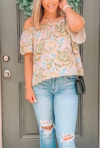 Tracy Reese Floral Off The Shoulder Top