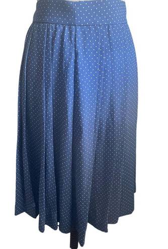 J.Crew NWT  Double Pleated Midi Blue Polka Dot Skirt size 12