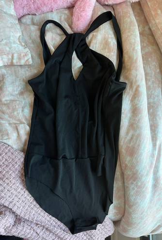 Open Front Body Suit Black Size M