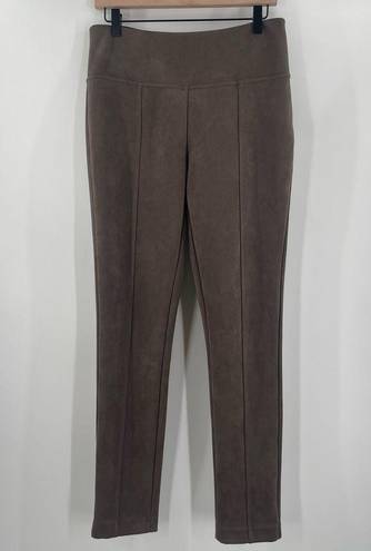 Andrew Marc  Faux Suede Leggings Size Small Taupe Spandex Vegan Stretch Casual