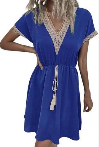 SheIn Cute blue dress cover up cinched waist