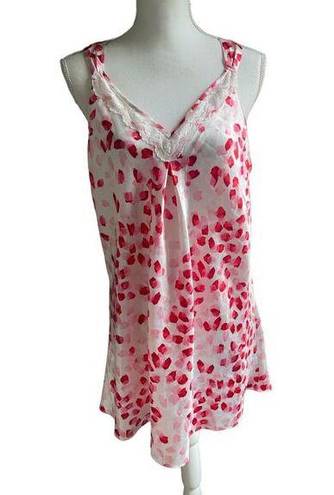 Oscar de la Renta  Pink Label Lingerie/ Nightgown / Slip Pink/ Red / Size L