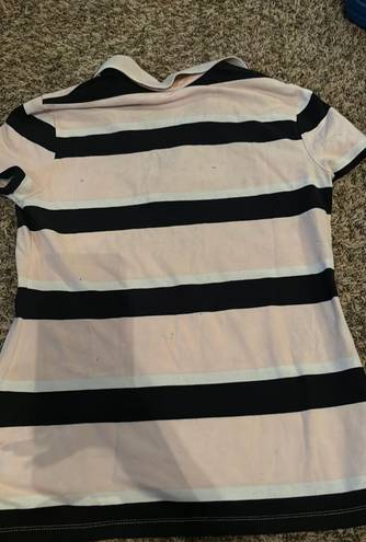 Tommy Hilfiger Blue And Pink Striped Polo