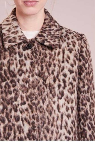 J.Crew  Leopard Animal Print Wool Blend Top Coat Size 4