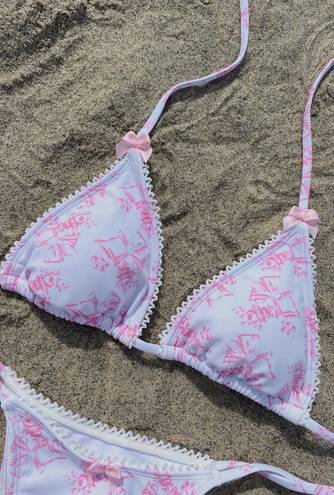 Boutique White And Pink Bikini Set