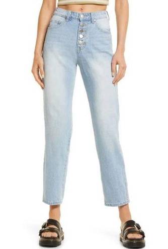 BP  High Rise Mom Jean Light Wash Button Fly Size 28