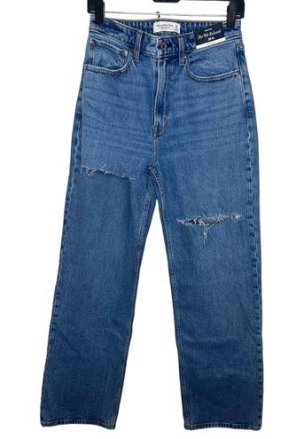 Abercrombie & Fitch Curve Love Medium Destroy High Rise 90s Relaxed Jeans