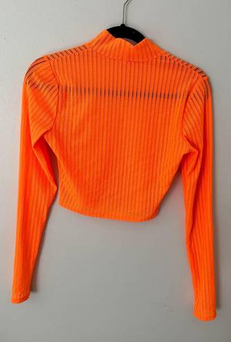 Sheer Orange Turtleneck