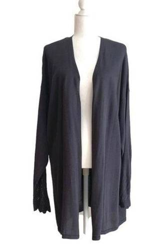 The Loft  Outlet Cardigan Sweater Gray Purple Long Sleeve Open Front Size XXL NEW