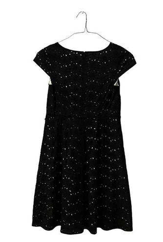 Talbots  Women's Size 12P Black Eyelet Dress