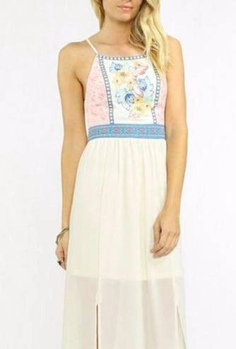 Flying Tomato Floral Embroidered Smock Back Sleeveless Dress