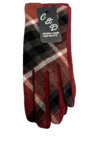 Women’s C&D Red & Black Plaid Driving Gloves