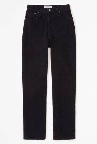 Abercrombie & Fitch Abercrombie Curve Love Ultra High Rise 90s Straight Jeans in Black