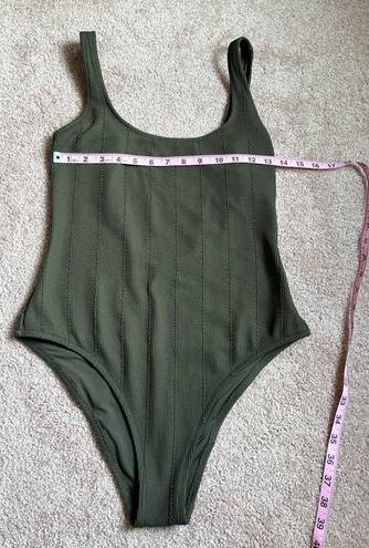 Aerie Dark Green Cheeky One Piece  Swimsuit   Size Large