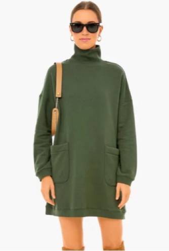 Tuckernuck  - Pomander Place Porter Dress Forset Green Sweatshirt Dress Pockets