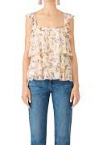 Rebecca Minkoff  Alexis Peach Floral Tiered Tank Top