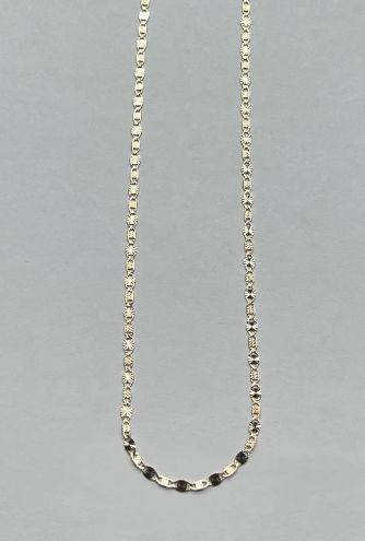 Tehrani Jewelry 14k REAL Gold Solid 2.5 mm Tri color Valentino Chain Necklace with Spring Clasp