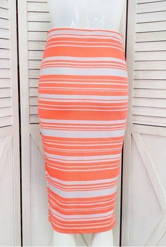 Brat Star  Neon Striped Pencil Skirt Small White Pink