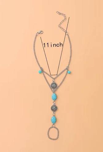 One Piece Boho turquoise decor layered anklet 

Faux fashion jewelry‎